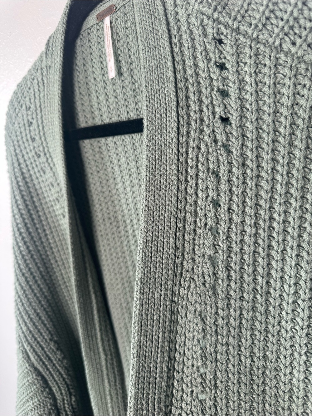 Free People Nightingale Cardi in Muted Sage Green - Picture 4 of 8